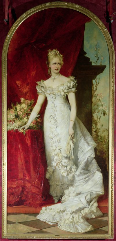 Kroonprinses Stephanie van België, echtgenote van Kroonprins Rudolf van Oostenrijk door Hans Makart